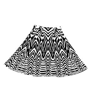 Sioni Black/White Knit A-Line Skirt Sz M